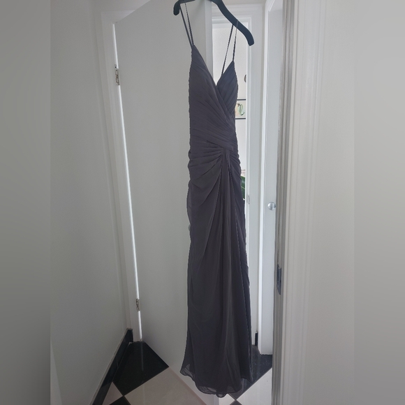 🆕Azazie Steel Gray Sleeveless Maxi Dress - Picture 7 of 9